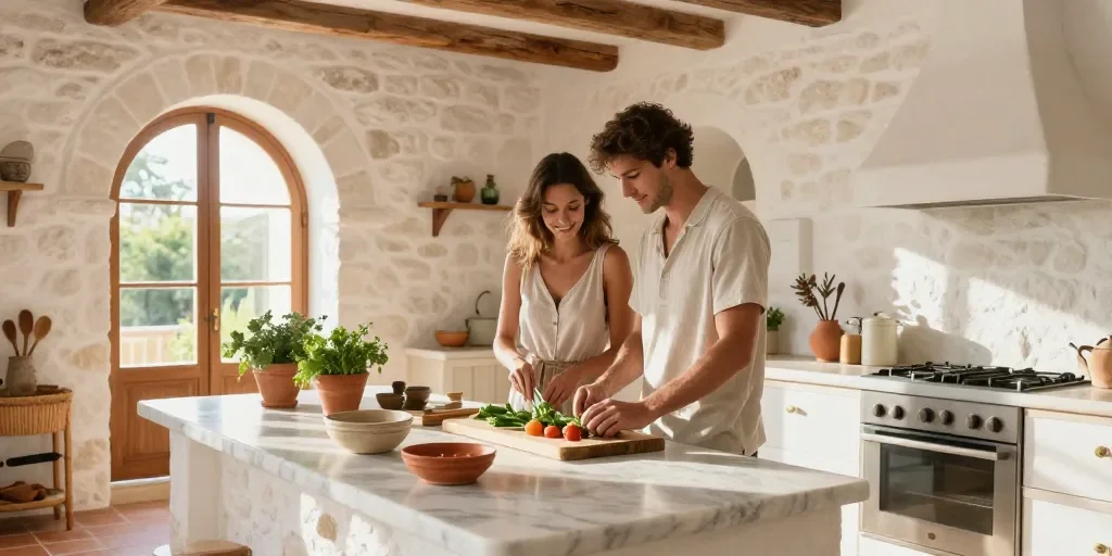Cocinas Estilo Mediterráneo: Los Materiales Naturales Para Crear Un Ambiente Luminoso