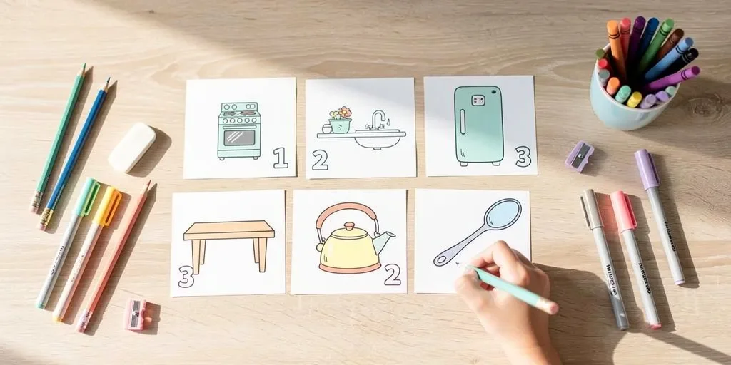 Dibujos de cocinas fáciles: las 7 plantillas paso a paso para niños